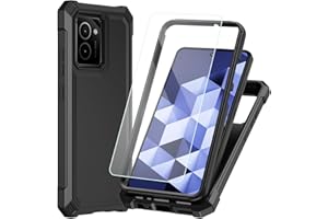 Muokctm for HMD Vibe Case，HMD Vibe TA-1590 Phone Case, with Screen Protector, Dual Layer Structure Protection, Shock-Absorbing Corners TPU Bumper, Heavy Duty Rugged Phone Cover Black