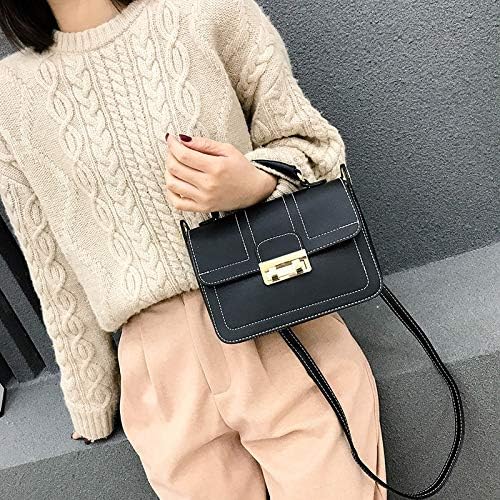 KANEED Anti-Theft Classic Retro Messenger Travel Casual Small Square Bag Cross Body Handbags Trendy Bags (Black) Sling Crossbody Mini Purse One Size (Color : Black)
