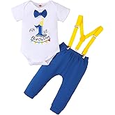 Baby Boy Funny First Birthday Clothes Infant Clothes Cake Smash Outfits Bow Tie Dinosaur Themed Romper Pants Set Suspenders