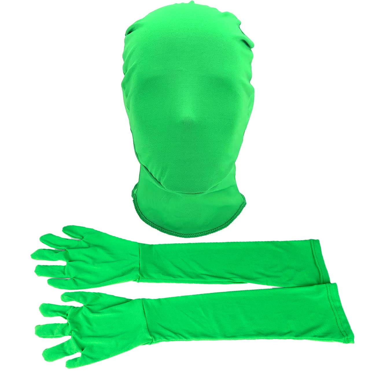BOLLUMA Photography Chromakey Green Gloves and Hood, Invisible Effect Background Green Screen Gloves for Photo Studio Video Special Effect Live Streaming