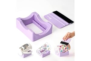Beryzol Silicone Cup Cradle, Cup Cradle for Tumblers Use to Apply UV DTF Decal/Apply Vinyl Decals -Keep Mugs in Place with Felt Squeegee（Purple）