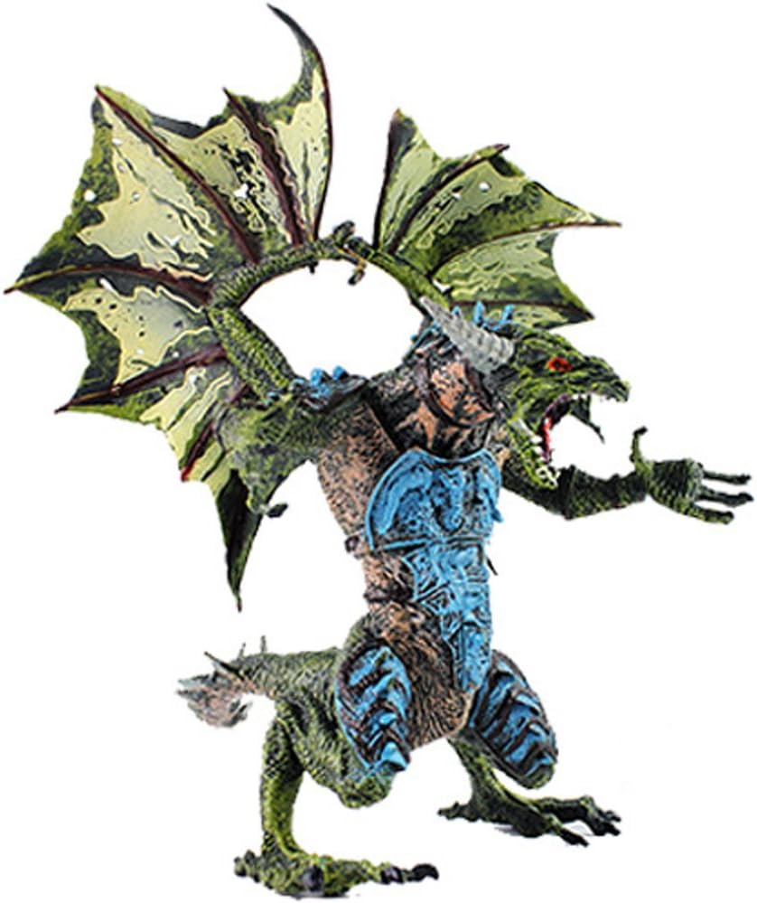Rich Boxer Premium Dragon Figurines, Realistic Plastic Dragon, 5.7 Inch Dragons Action Figures Party Favors Gift(Green)