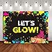 Glow Neon Splatter Photography Backdrop Vinyl Glowing in The Dark Party Decoration Teens Let's Glow Birthday Banner Photo Background Supplies Photo Booth Studio Props 5x3ft