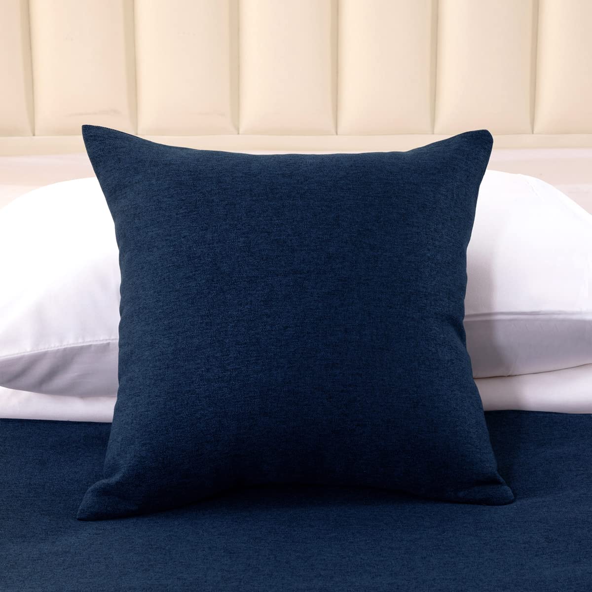 AMBERIS 2 Pillowcases (45×45cm)(Without Insert) Dark Blue, Soft No Fading Modern 2 Pillowcases (Without Insert)