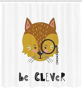 Cortina de ducha de zorro, divertido personaje de animal de guardería