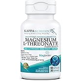Kappa Nutrition Powered by Magbrain™ Magnesium L-Threonate Plant-Based, 60 Vegan Capsules, 420mg Elemental Magnesium (3 Capsules) from 2,253mg, Brain, Sleep & Muscle Support.