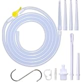 Enema Kit Replacement &ndash; 6.6ft Silicone Hose with 6 Tips &amp; Valve | Includes flow control clamp &amp; hook. Colon cleansing accessory for coffee enema and douche bag kits.