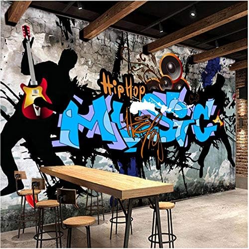 壁飾り画 3d壁画壁紙レトロなノスタルジックな落書きレンガの壁の壁画