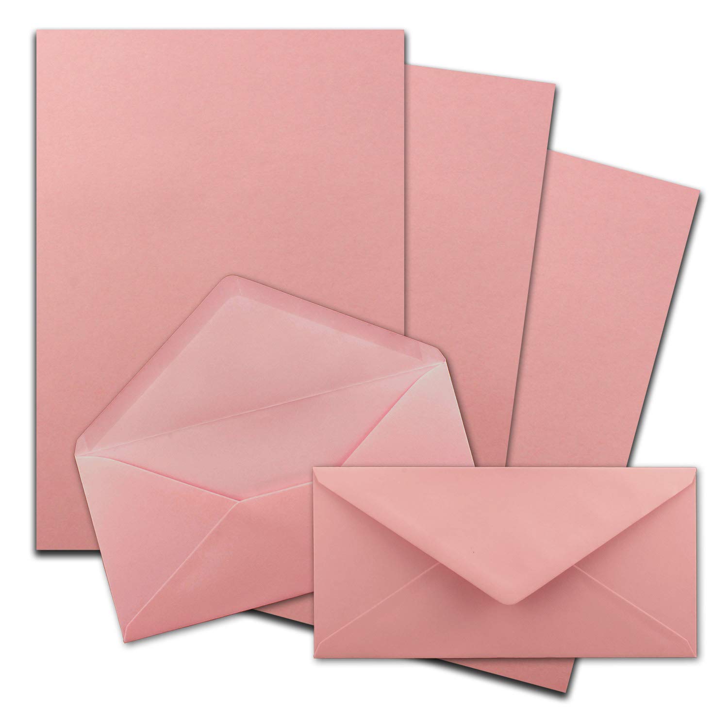 FarbenFroh by Gustav Neuser 25 x A4 Writing Paper Sets with DIN Long Envelopes, Wet Seal, Antique Pink, Matte Writing Paper with Envelopes — image 1