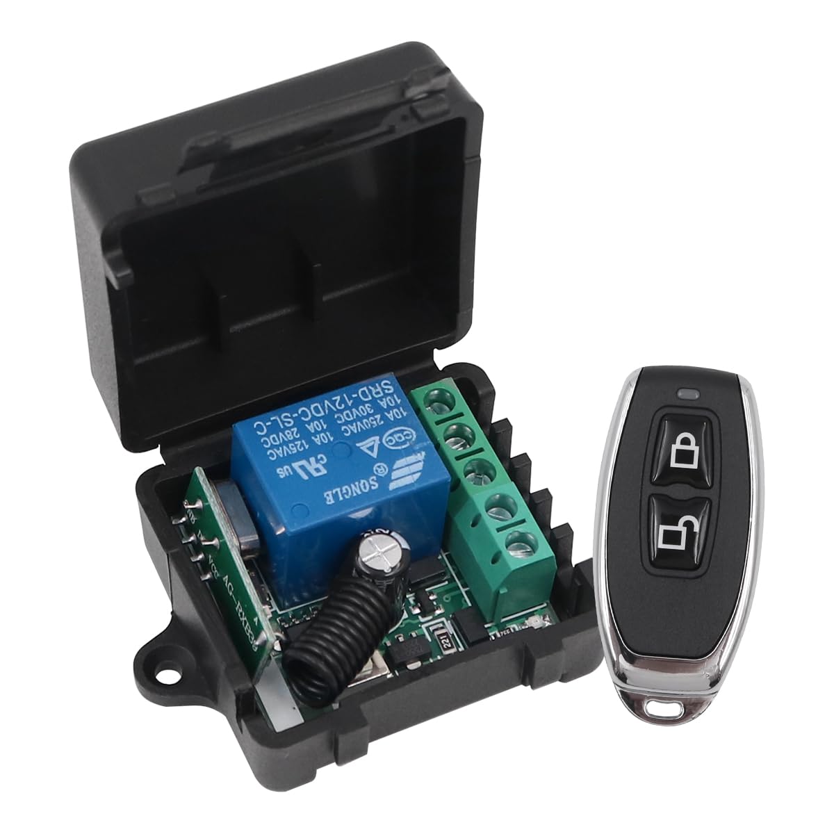 POFET 433mhz RF Transmitter and Receiver 12v Relay Remote Control Switch RF Relay Receiver Module