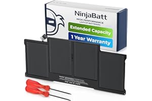 NinjaBatt A1466 Battery for Apple MacBook Air 13″ (Mid 2012, Mid 2013, Early 2014, Early 2015,2017) A1369(Late 2010, Mid 2011 Version) A1494 A1496 A1405 A1377 [7200mAh/55Wh/7.6V]
