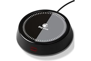 Kepwam Mug Warmer - 25W Coffee Warmer for Desk Auto Shut Off, 3-Level Temp with Indicator Lights, Smart Candle Warmer Plate, Cup Warmer Heated Coaster for Coffee, Milk, Tea, Safely Use for Office/Home