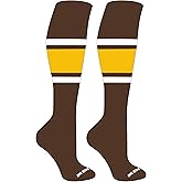 Mk Socks Competitor OTC Baseball, Football Socks (B) Brown, White, Gold