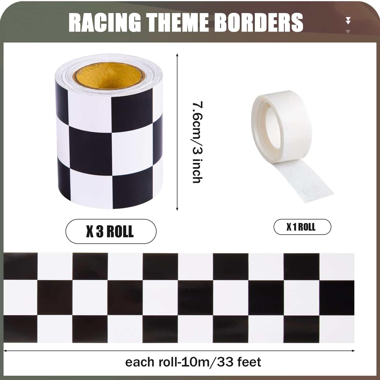 Mua 99 Feet Checkered Flag Bulletin Board Borders Road Race Car ...