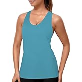 Tank Top for Women, Workout Tank Tops Woman, Long Athletic Racerback Tank Tops for Women, Compression Sleeveless Shirts (Medium, Green)