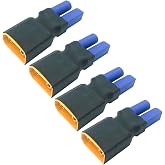 FLY RC XT90 Male to EC5 Female Connector Adapter, 4pcs | LiPo Battery, Connector Adapters