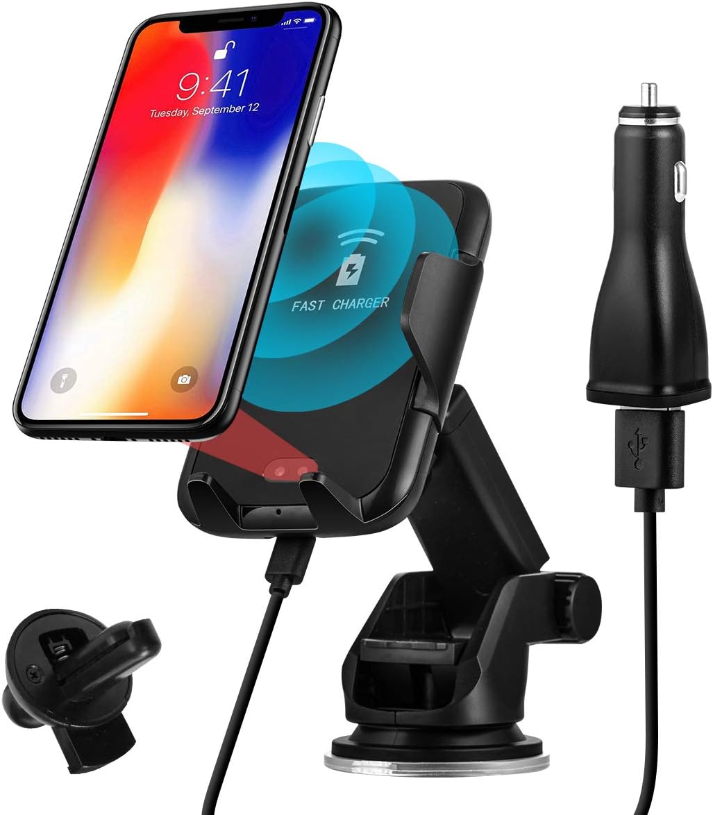 HASESS Wireless Car Charger, 10W Qi Fast Charging Wireless Car Mount Air Vent Phone Holder Infrared&Touch Sensing Fast Car Charger for iPhone XS/Max/XR/X/8/8 Plus, Samsung Galaxy S9/S9+,S8/S8+,Note 8