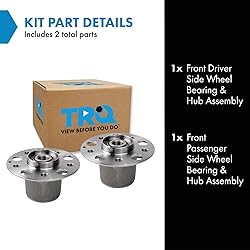 TRQ 2 Piece Front Wheel Bearing & Hub Assembly Set