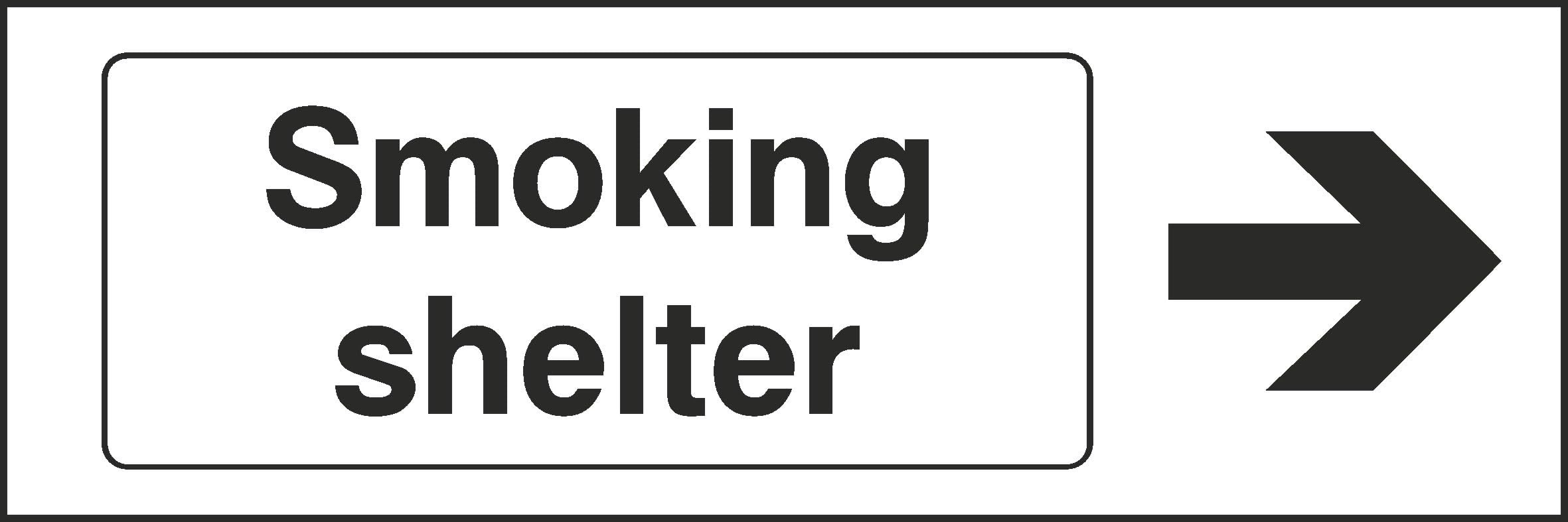 [WOOTTON INDUSTRIES LIMITED] 20cm x 6.6cm Smoking Shelter Sign [Self Adhesive Sticker]