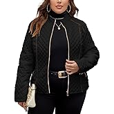 Geschallino Women's Casual Reversible Coat Plus Size Floral Print Windbreaker Lightweight Jacket with Hood