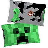 Jay Franco Minecraft Lone Creeper 2 Pack Pillowcase - Double-Sided Kids Super Soft Bedding
