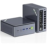 GMKtec Gaming PC Mini Computer, M7 Ultra Ryzen 7 PRO 6850U 32GB DDR5 RAM + 512GB Hard Drive PCle SSD Oculink Dual NIC LAN 2.5G Desktop, Dual USB4, HDMI 2.1, USB-C