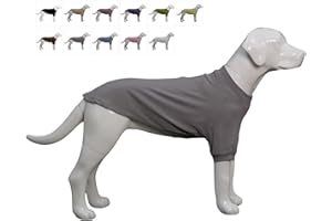 Lovelonglong Ribbed Dog T-Shirt Cotton Knitted Dog Sweaters for All Season Pet T-Shirts for Large Medium Small Dogs Dark Gray