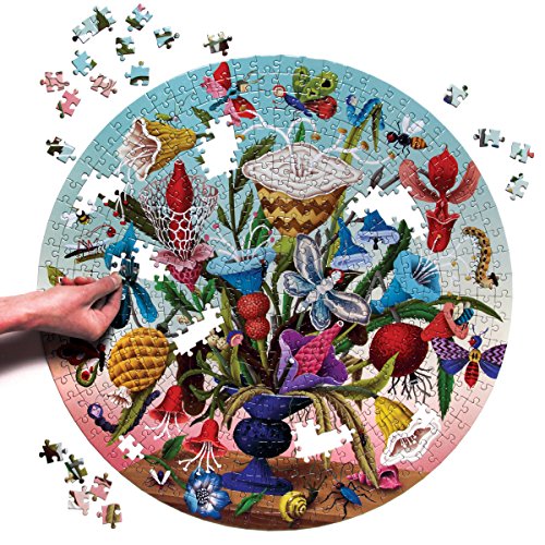 eeBoo Crazy Bug Bouquet Round Puzzle, 500 Pieces