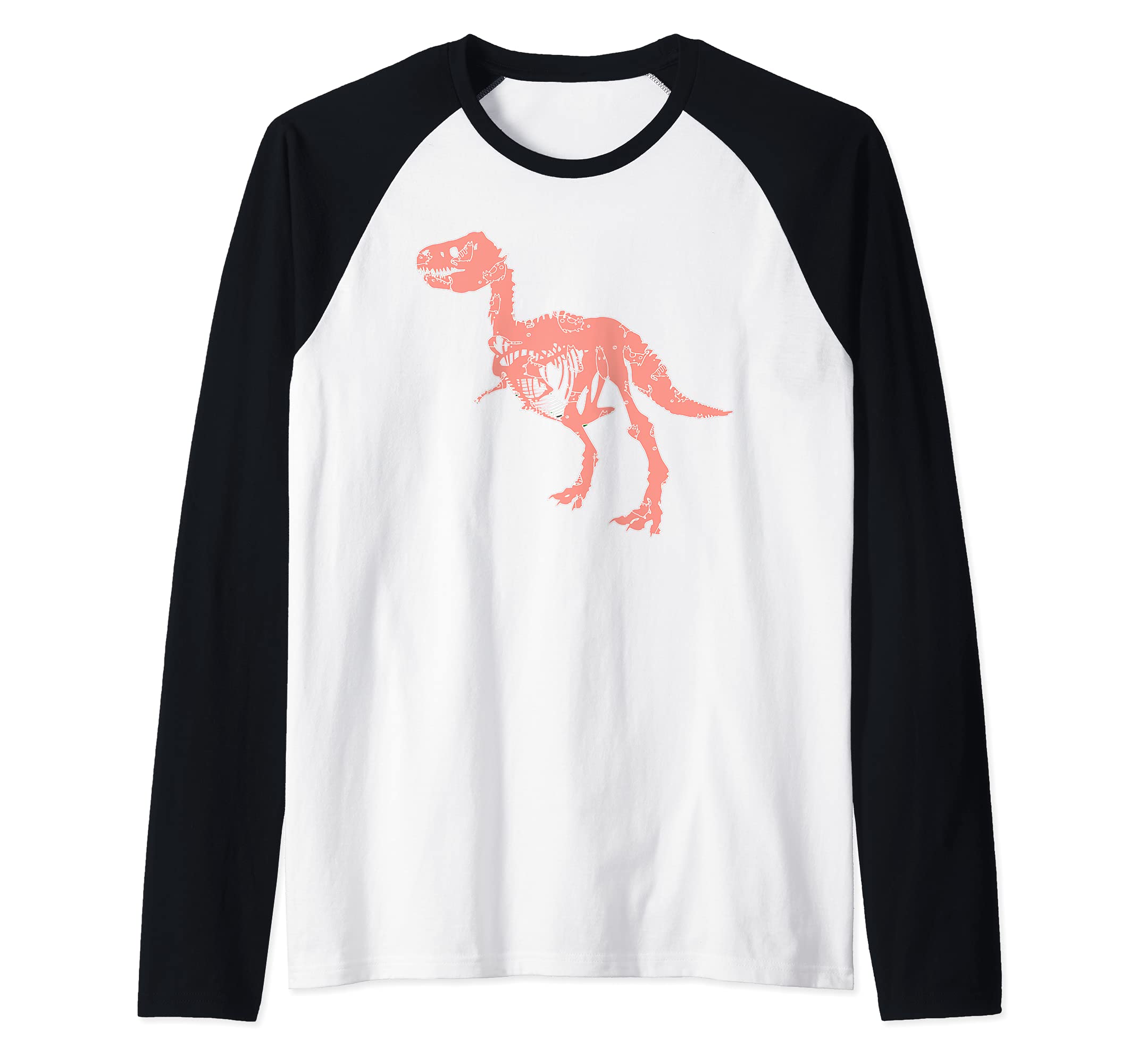 Tyrannosaurus Rex Animal T-Rex Creepy Dinosaur Raglan Baseball Tee
