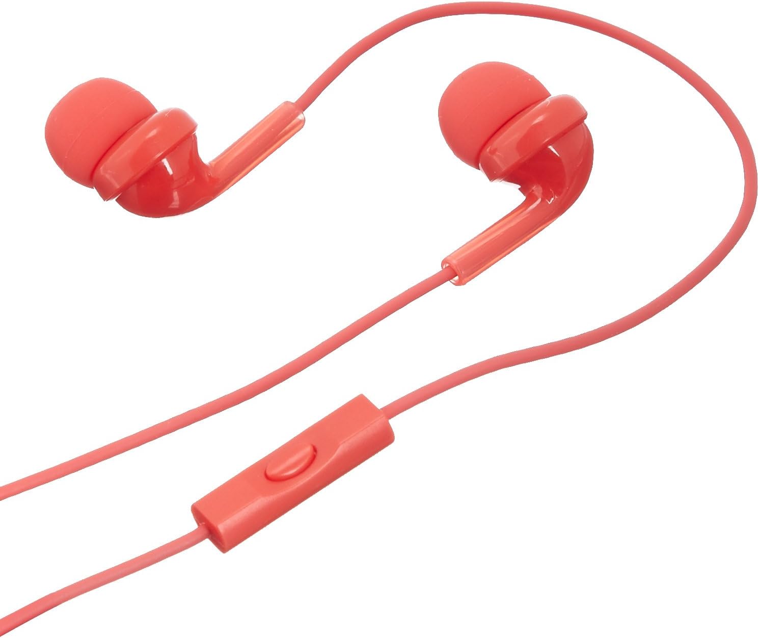 Basics In-Ear Wired Headphones Earbuds with Microphone, Red: Electronics