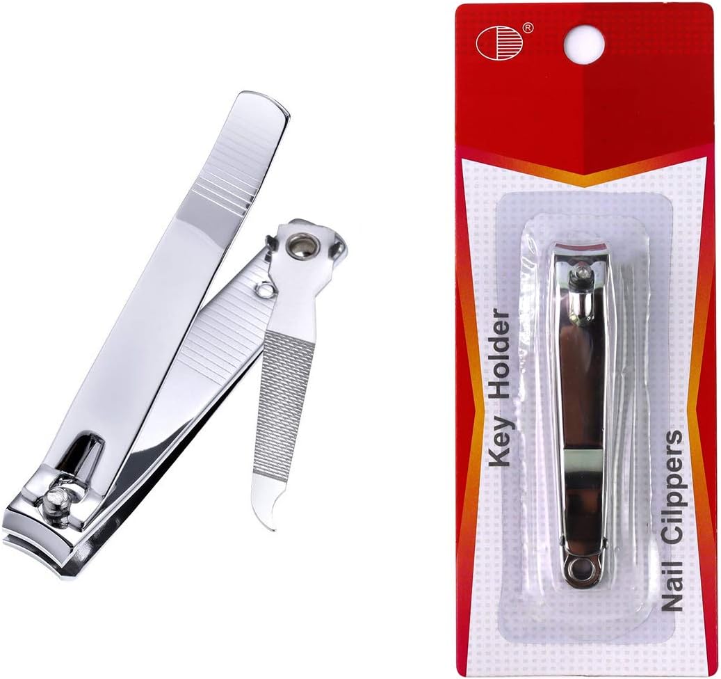 Svipear Nail Clippers with Nail File, No Splash Fingernail Toenail Clippers Nail Cutter Set, Silver Stainless Steel, Good Gift for Women and Men (1 Pieces): Health & Personal Care