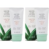 Dabo Aloe Vera Calming Sun Cream UV-AB Shield SPF50+ PA++++ 70ml 2.36 fl. oz. (Pack of 2) Soft &amp; Mild Natural Complex