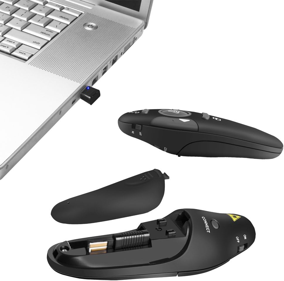BEBONCOOL RF 2.4GHz Wireless Presenter Remote Presentation USB Control PowerPoint PPT Clicker: Electronics