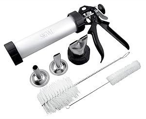 SIGVAL Beef Jerky Gun, 1 Pound Capacity Jerky Maker, Aluminum Barrel, Easy to Clean Handle and Stainless Steel Nozzles