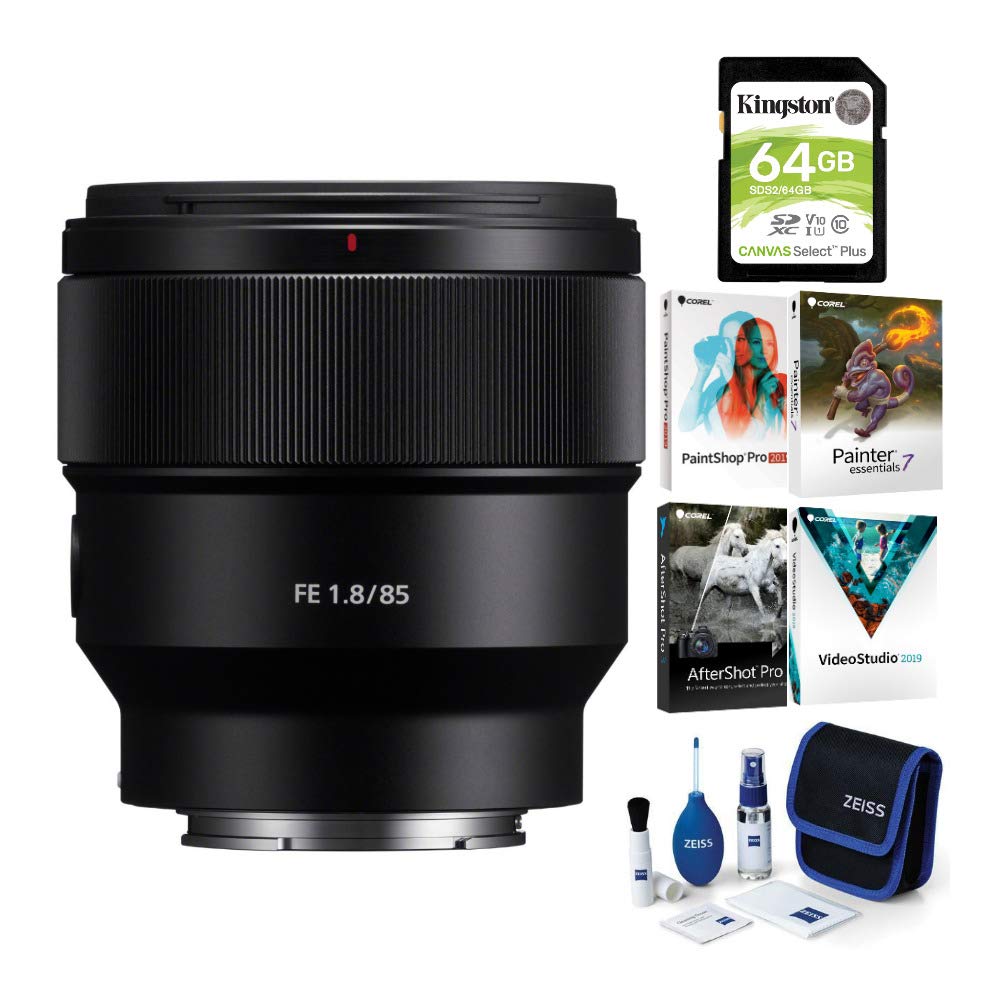 Sony FE 85mm f/1.8 Prime E-Mount Lens Bundle (4 Items)