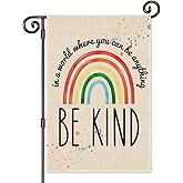 JMYROG In a World Where You Can Be Anything, Be Kind Garden Flag - Gifts for Families Friends, 12 x 18 Inch Double Sided Outdoor Indoor Decor, LGBTQ, Indigenous People, Ally Flag