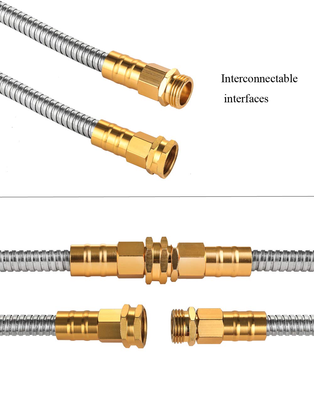 Rosy Earth Expandable Metal Garden Hose 75 FT - 304 Stainless Steel Water Hose 75 FT - Heavy Duty non Kinking Flexible Garden Hose, no Bite