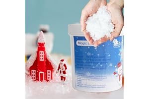 IELEK Instant Snow 1.2LB Christmas Fake Artificial Snow Powder for Slime Xmas Party Holiday Supplies White Village Displays and DIY Arts & Crafts