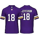 Custom Mens/Youth Football Stitched T-Shirt for Sports Fan Purple/White No Brand/Logos
