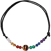 Lightock 7 Chakra Beaded Necklace Spiritual Colorful Necklaces for Women Adjustable Handmade Energy Crystals Jewelry Balance Meditation Relaxation Gifts