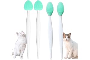 JGocot Cat Black Chin Cleaning Brush Black Seed Comb Acne Tool kit Soft Silicone Cat Grooming Scraper Exfoliating Double-Side
