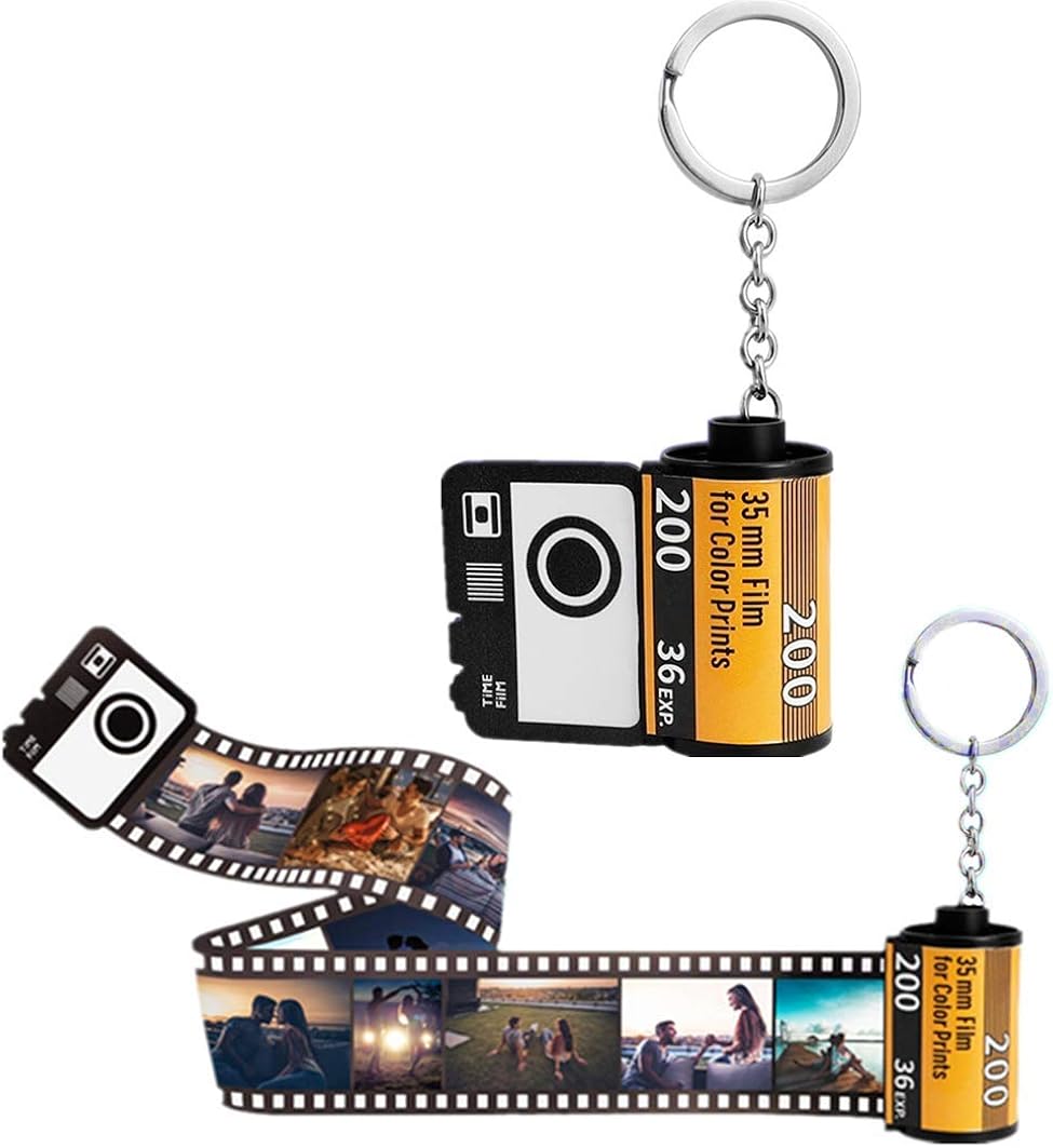 Personalized Film Roll Keychain Custom Pictures Photo