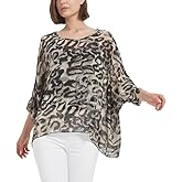 Women's Loose Alicia Floral Print Chiffon Blouse Batwing Blouses Bohemian Flowy Tops Top T-Shirt