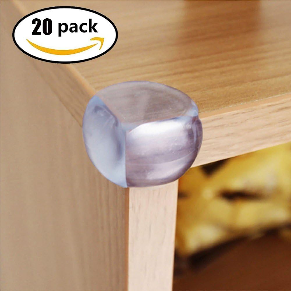20-Pack Transparent Corner Protectors Guards - Furniture Sharp Corners Guards- Child Proof Corner Safety Bumpers- Baby Proofing Corner Guards