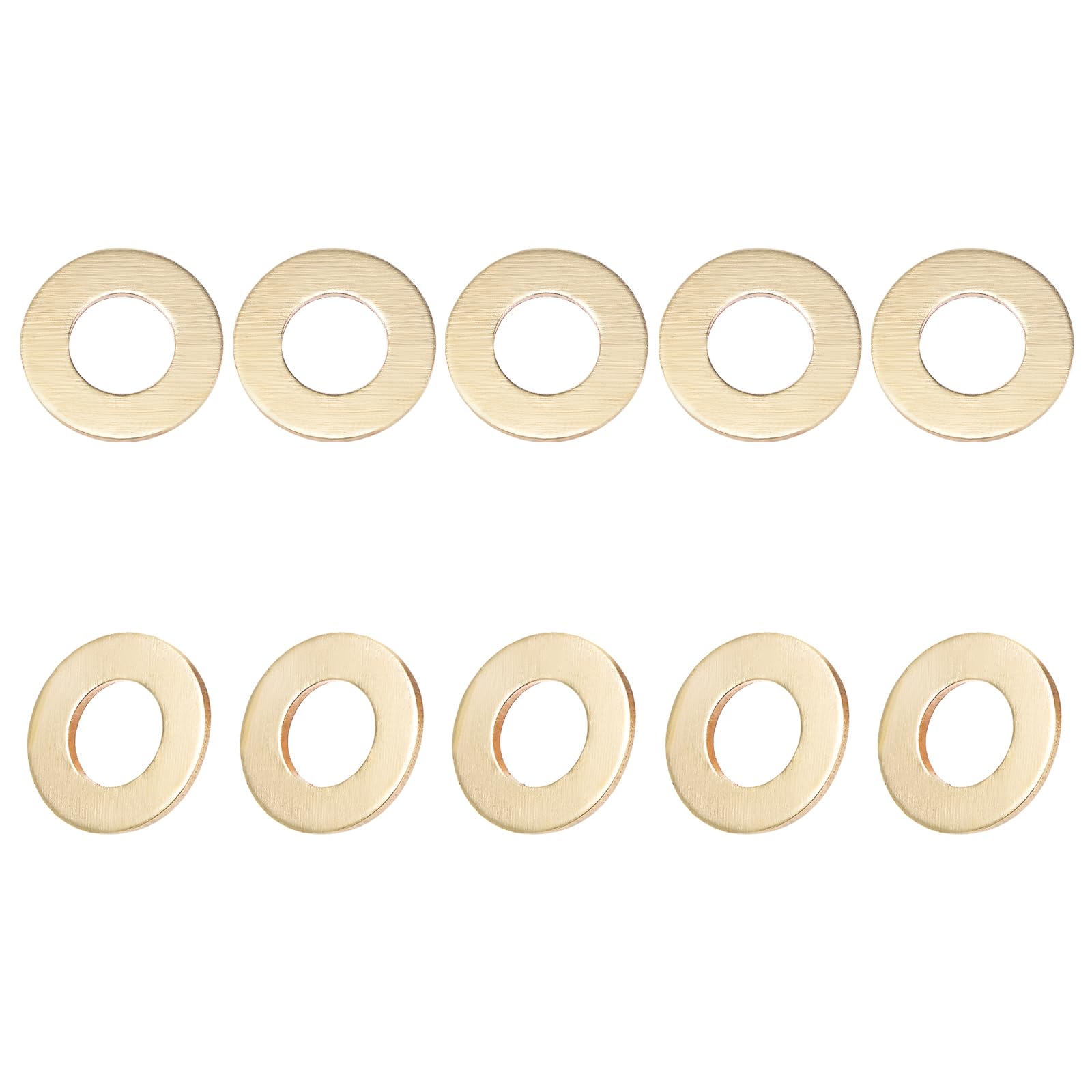 DTGN 10.5mmx20mmx1.5mm(IDxODxT) Flat Brass Sealing Washers - 50Pack - Good for Industrial Machinery M10 Screws - Brass Flat Ring Gaskets — image 1