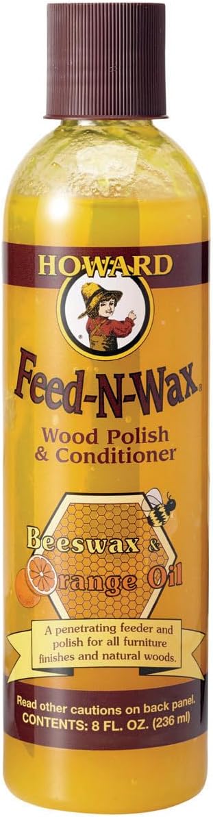 Howard Feed-N-Wax Wood Polish Oil Beeswax Orange 236ml