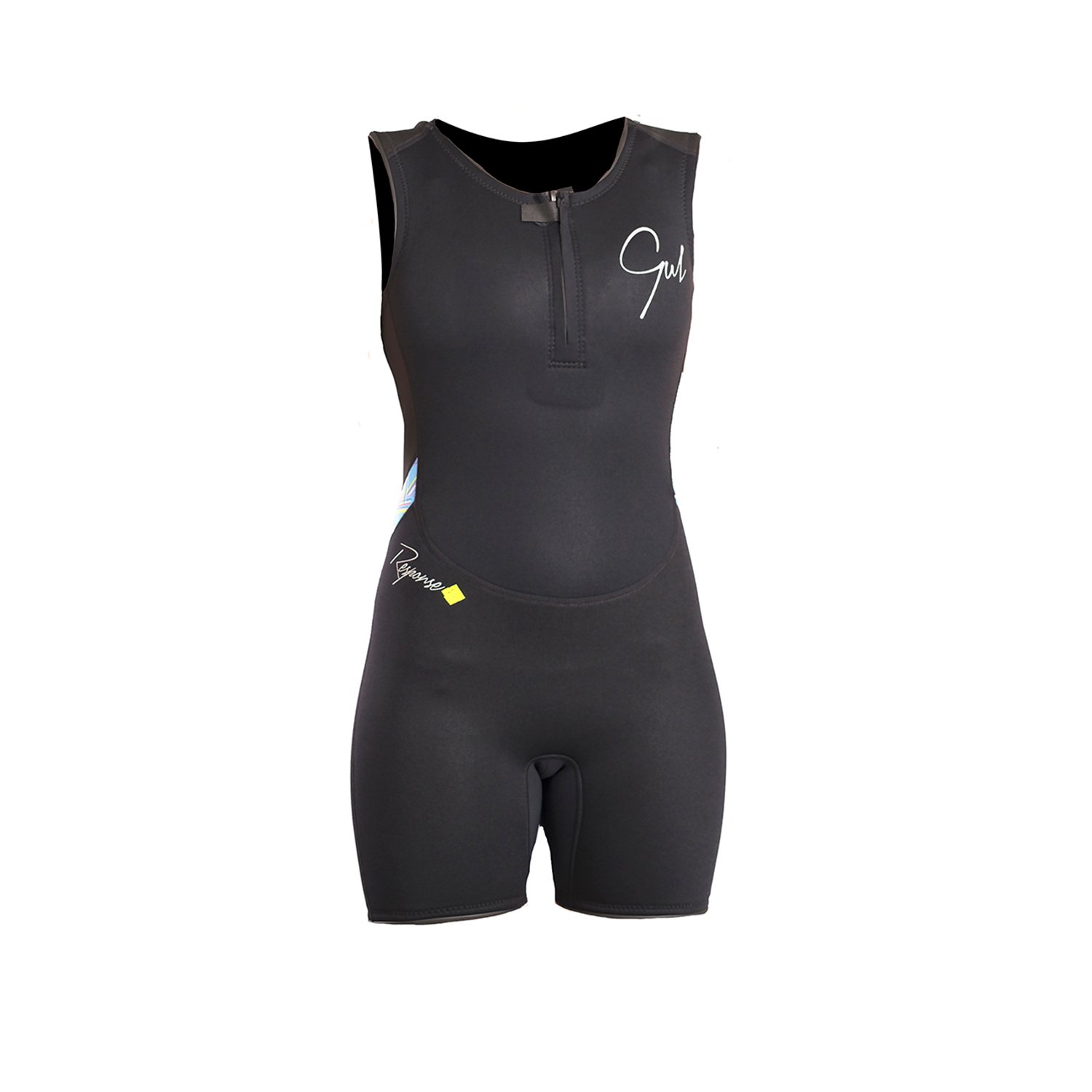Gul Response Womens 3/2MM Flatlock Short Jane Wetsuit Black Lines seam