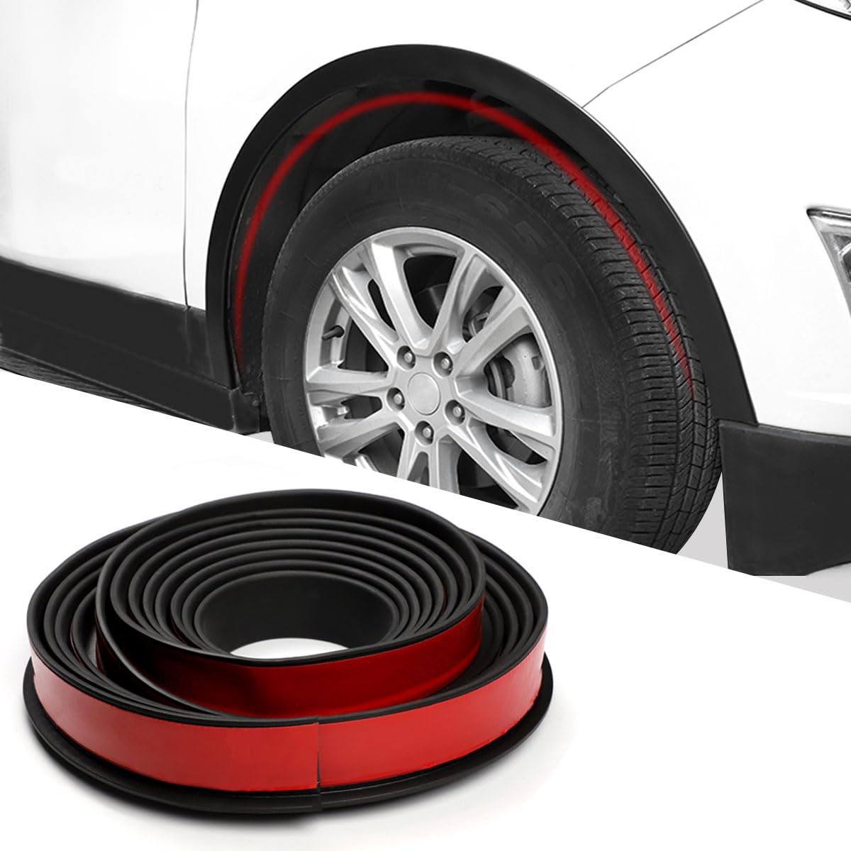 Photo 1 of XmuxHai (4.5CM)*20FT Car Wheel Eyebrow Arch Trim Lips Strip Fender Flare Protector Universal Rubber Wheel Eyebrow Protector for Car and Truck Fender Flare Edge Trim(4.5CM)