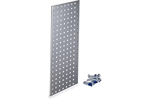Triton Products Steel Pegboard Strip - 30" x 12" Rectangle Locboard Wall Strip Panel for Garage and Home Storage and Organization (Silver)