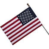 Bradford American Flag 2.5x4 ft Pole Sleeve for Outside, Heavy Duty Embroidered Outdoor American USA Flags, Vivid Color Polyester US Flag 2.5'x4'